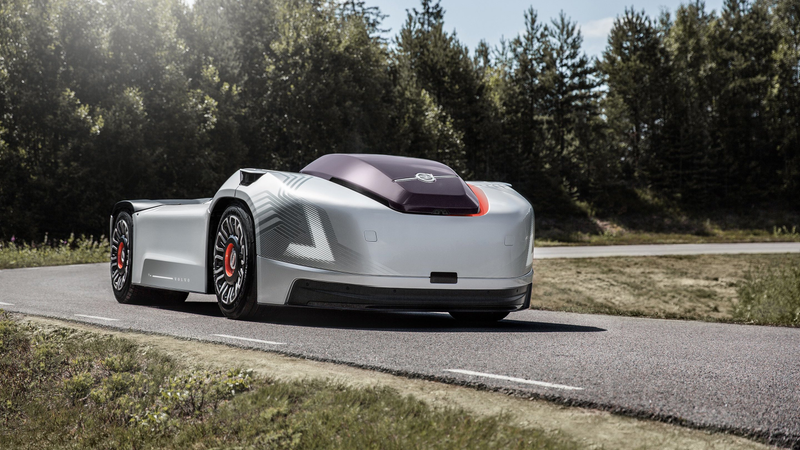 Illustration for article titled Volvo's Latest Autonomous Truck Concept Is Just Motors, Wheels and a Battery